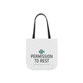 Permission to Rest canvas tote bag