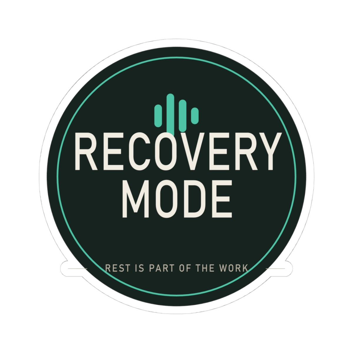 Recovery Mode: ON kiss-cut sticker — size comparison